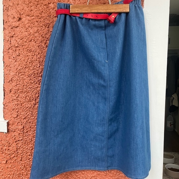 Women’s Vintage Sears Sutter Place Denim A-Line Skirt Vintage Size 14 - Picture 3 of 8